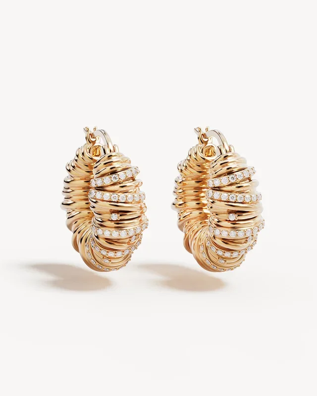 18k Gold Plated Woven Magic Hoops