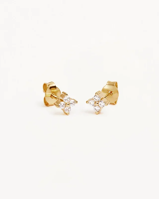 18k Gold Vermeil Crystal Bloom Stud Earrings