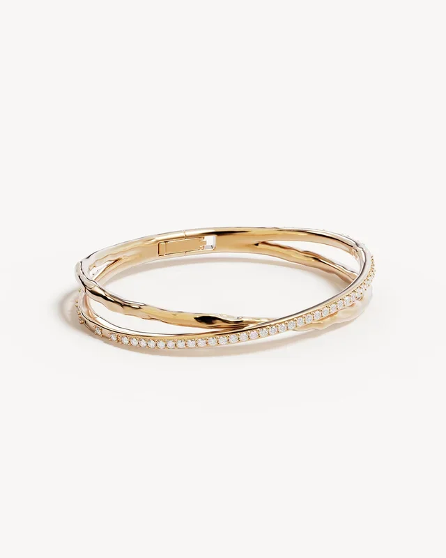 18k Gold Vermeil Entwined Hearts Bangle