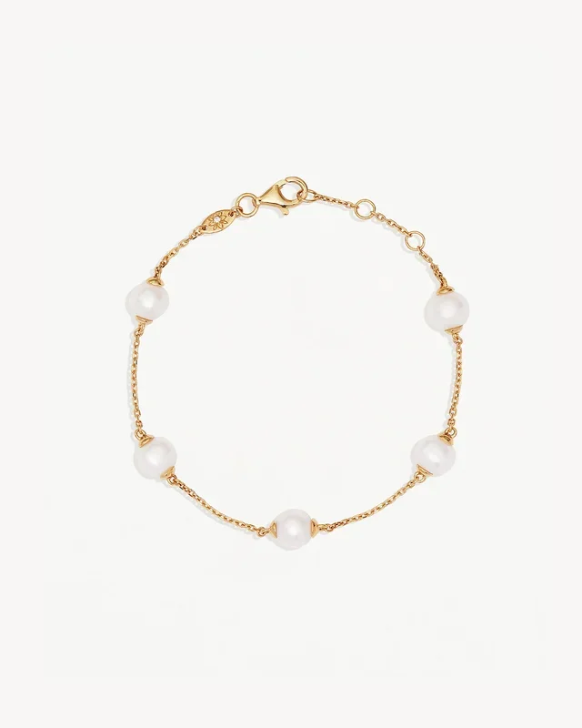 18k Gold Vermeil Floating On Air Pearl Bracelet