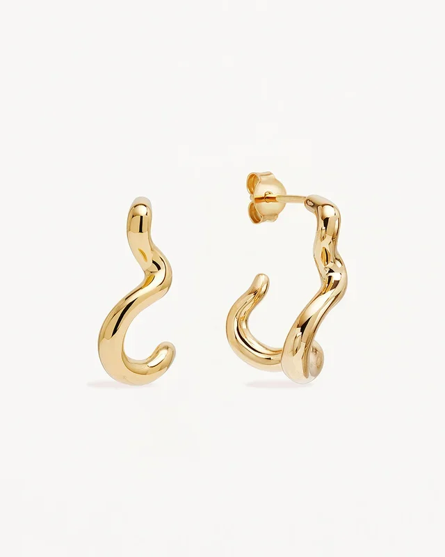 18k Gold Vermeil Flow of Life Hoops