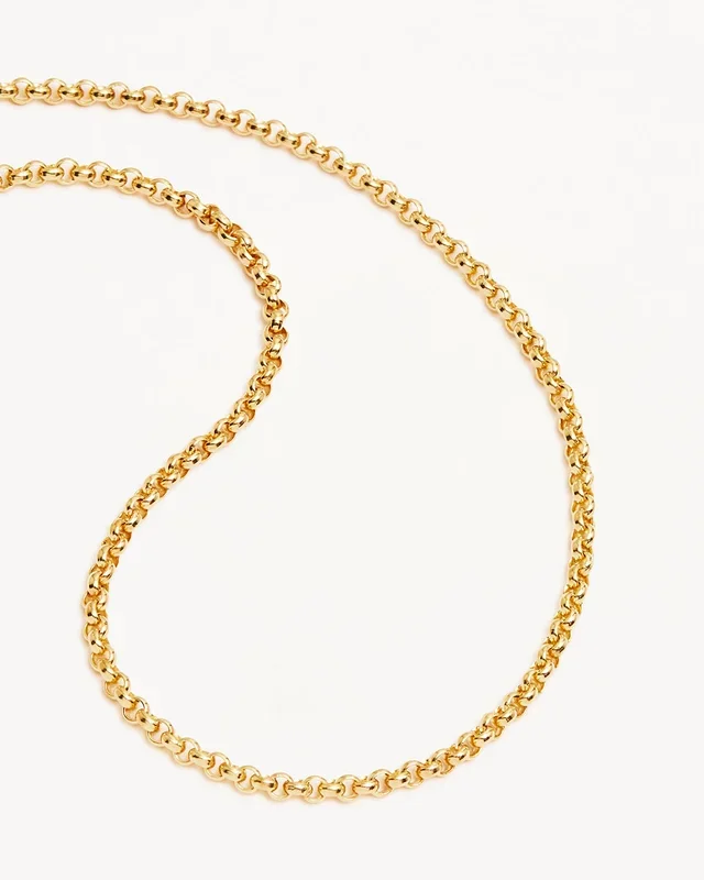 18k Gold Vermeil Gold 18″ 3mm Belcher Chain Necklace