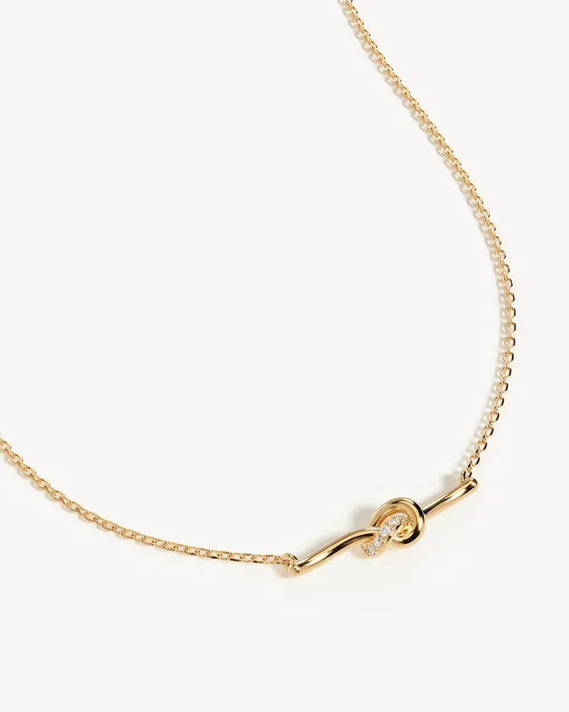 18k Gold Vermeil Love Knot Lab-Grown Diamond Necklace