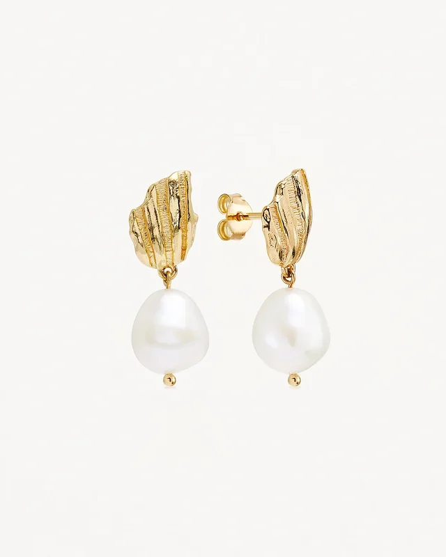 18k Gold Vermeil Moonlit Tides Pearl Drop Earrings