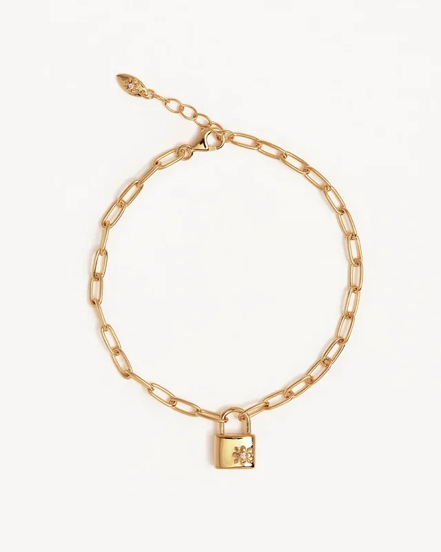 18k Gold Vermeil Promise of Us Lotus Padlock Bracelet
