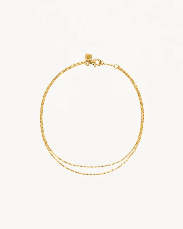 18k Gold Vermeil Purity Double Chain Anklet