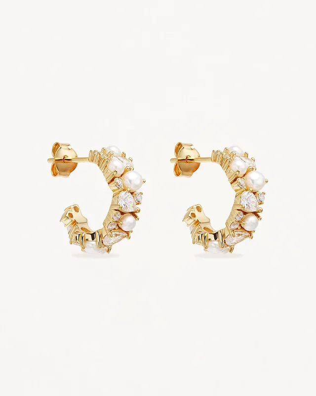 18k Gold Vermeil Sea Foam Hoops