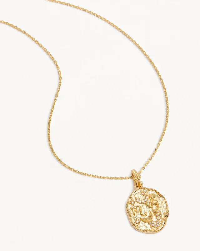 18k Gold Vermeil She is Zodiac Necklace – Scorpio