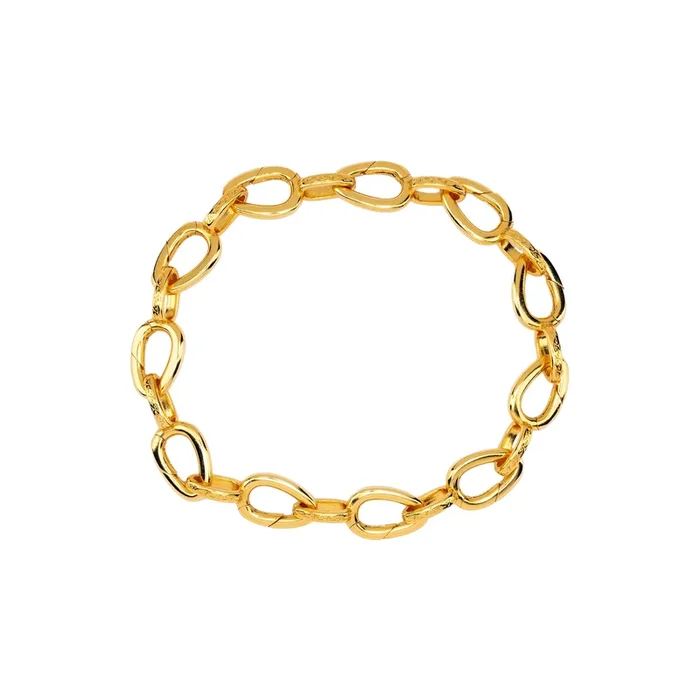 18k Vermeil over Silver Hinged Stirrup Link Charm Bracelet