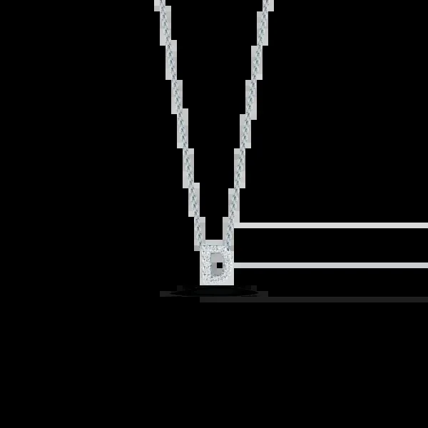 18K WHITE GOLD TINY TREASURES DIAMOND LOVE LETTER “D” NECKLACE