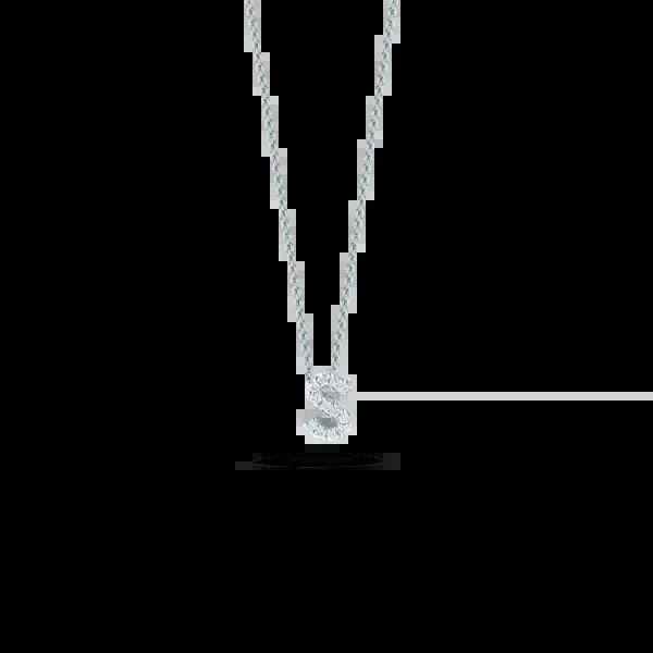 18K WHITE GOLD TINY TREASURES DIAMOND LOVE LETTER “S” NECKLACE