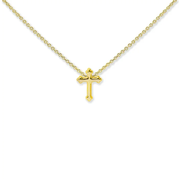 18KT Gold Bonded Sterling Silver Cross Necklace