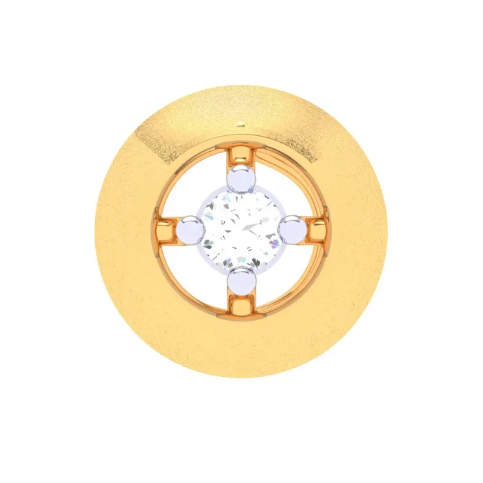 18KT Round Shape With A Yellow Stone Gold Nosepin From P.c Chandra Jewellers
