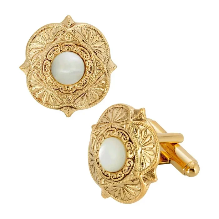 1928 Jewelry Art Deco Style Gemstone Cufflinks