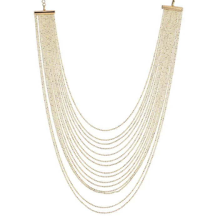 1928 Jewelry Gold Multi Strand Ball Chain Necklace 14.5″ + 3″ Extension