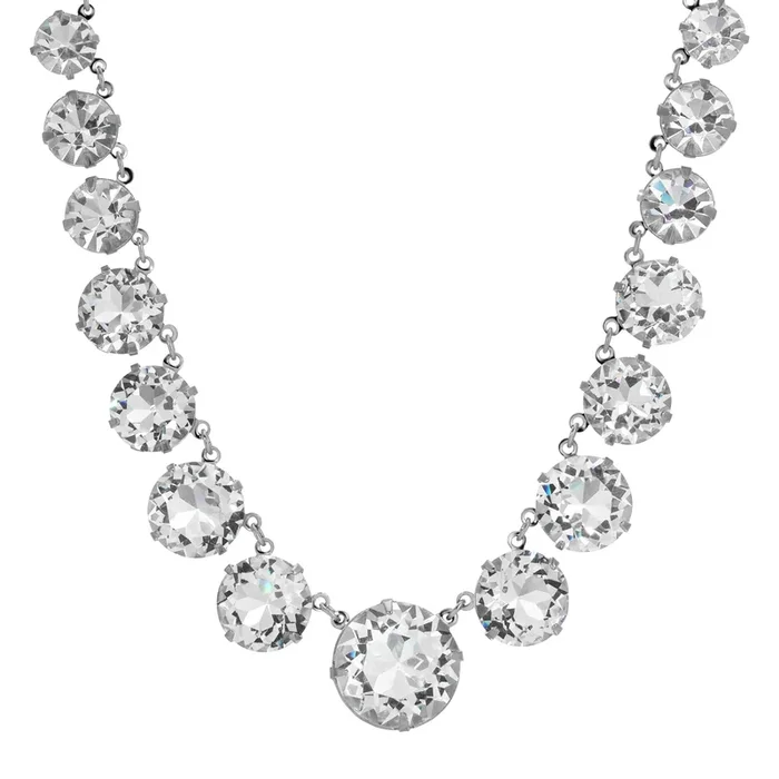 1928 Jewelry Graduated Austrian Crystal Vintage Collar Necklace 16″
