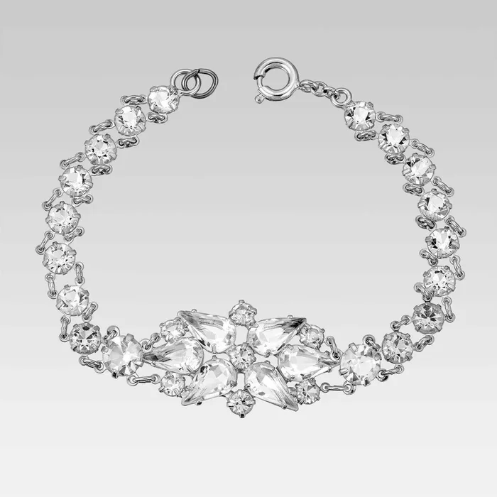 1928 Jewelry Pear & Round Multi Austrian Crystal Link Bracelet