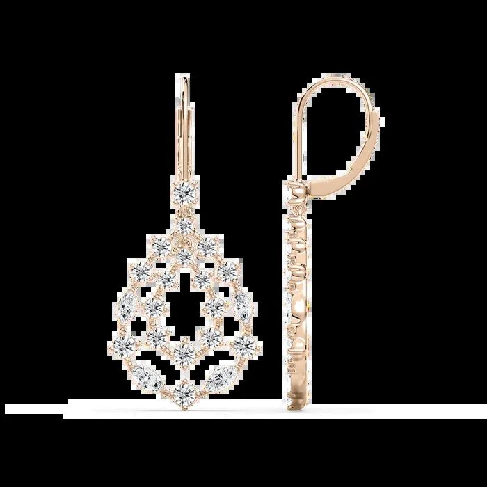 2 ¹⁄₃ ctw Marquise and Round Lab Grown Diamond Cluster Drop Earrings