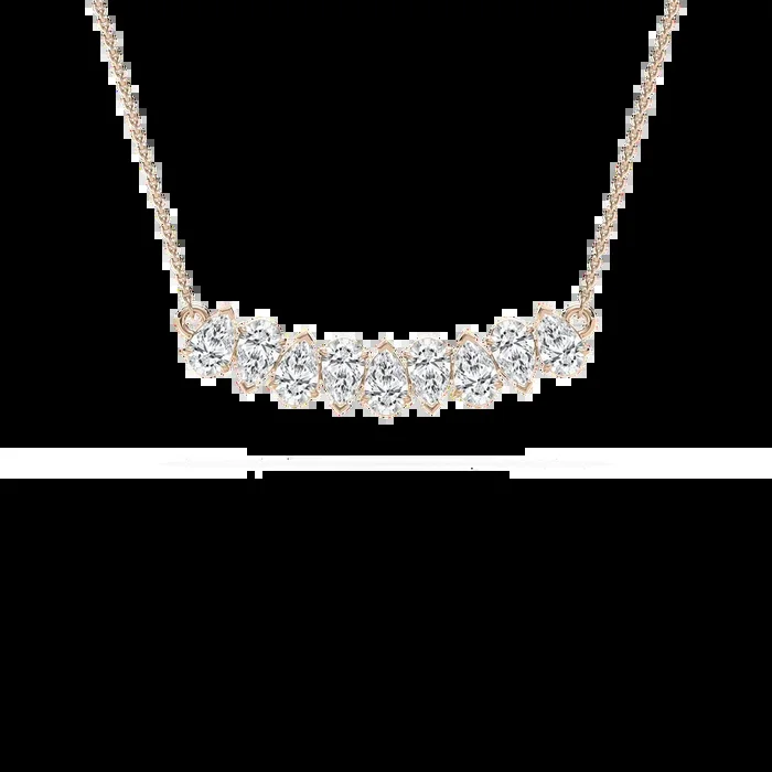 2 ¼ ctw Pear Lab Grown Diamond Nine Stone Alternating Necklace – 18 Inches