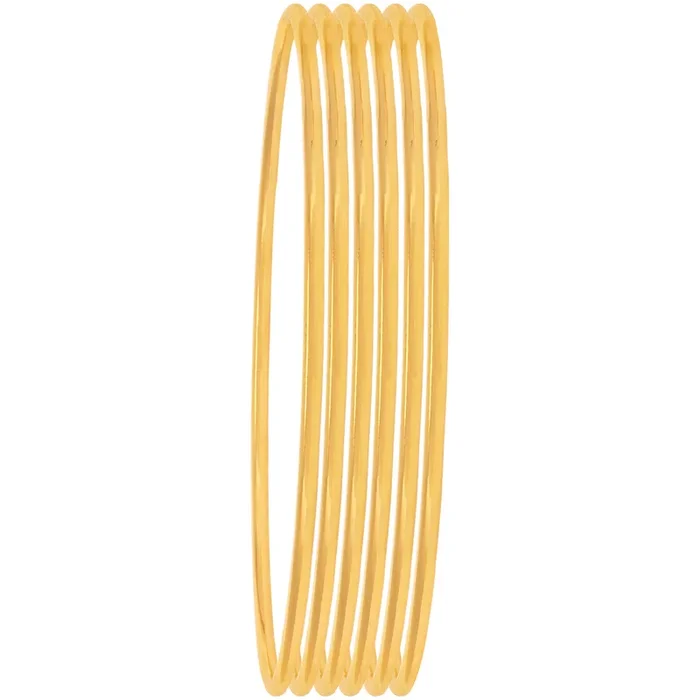 2.10 Size Set Of 6Pcs Bangles in 22K Gold