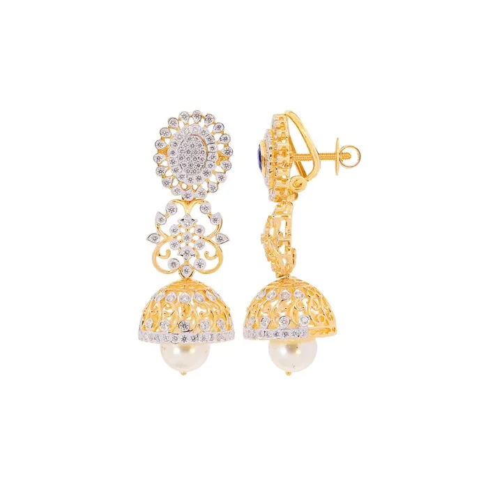 2.27Ct VVS/EF Diamond Jumkha with Changeable Gemstones in 18K Gold