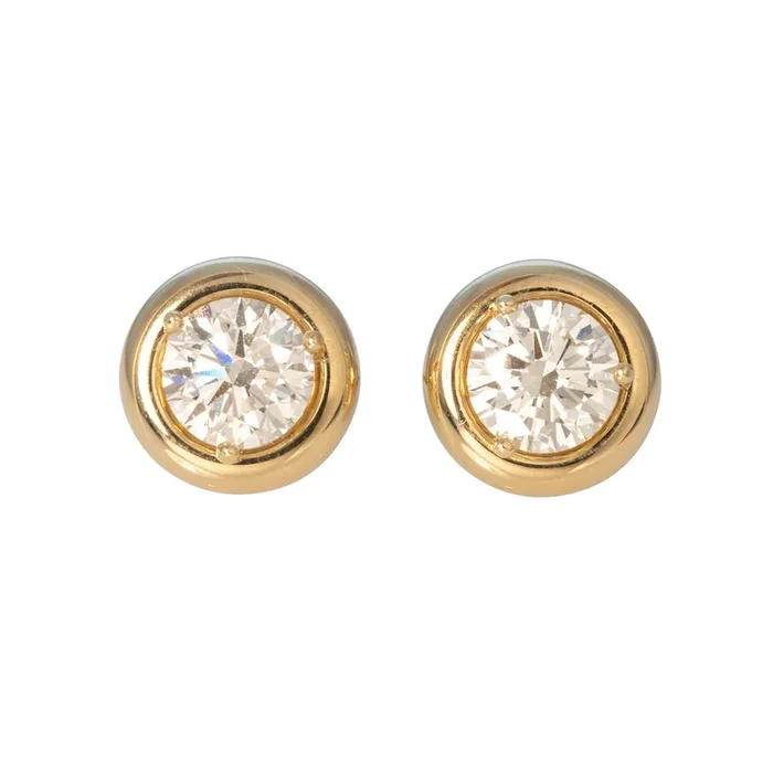 2.29ctw Diamond 14K Gold Martini Stud Earrings with Bezel Jackets
