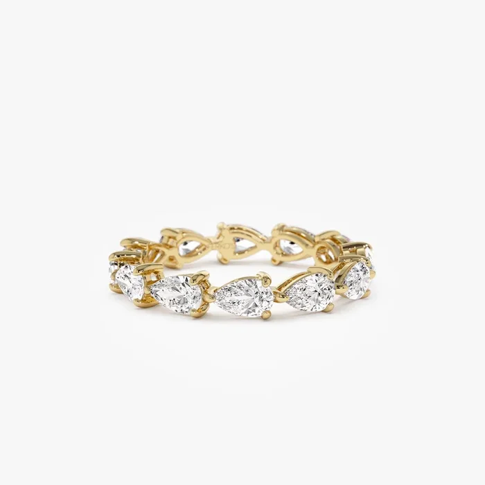 2.30 ctw 14k Pear Shape Horizontal Full Eternity Lab Grown Diamond Ring – Mia