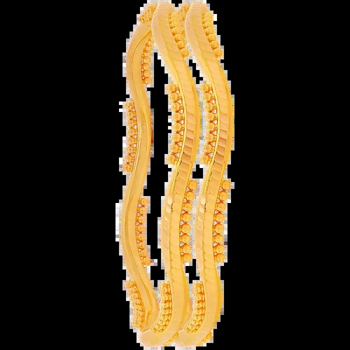 2.4 Size Pipe 2pcs Bangle in 22K Gold