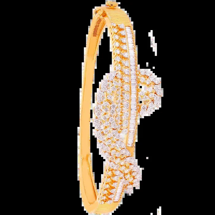 2.40Ct VVS/FG Diamond Bangle Bracelet in 18K Gold