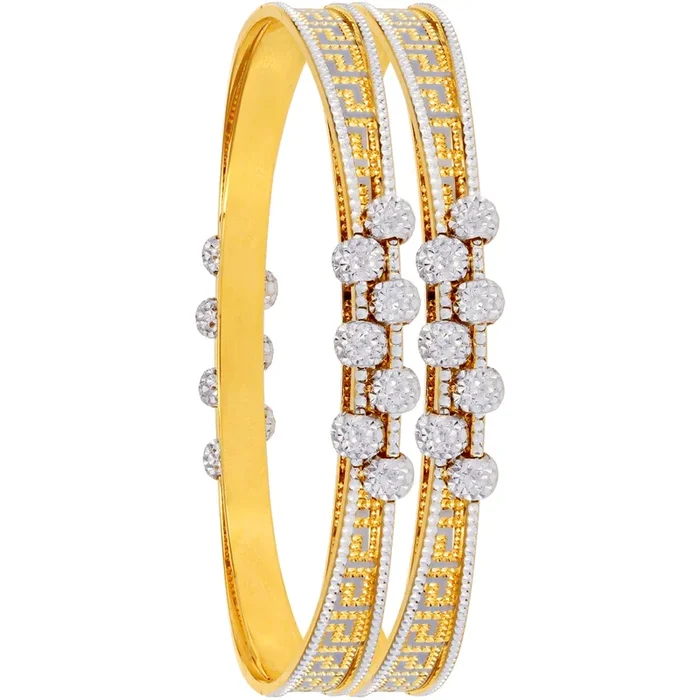 2.6 Size Two tone 2pcs Bangles in 22K Gold