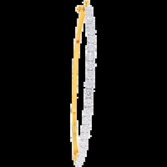 2.64Ct VVS/GH Diamond Bangle Bracelet in 18K Gold
