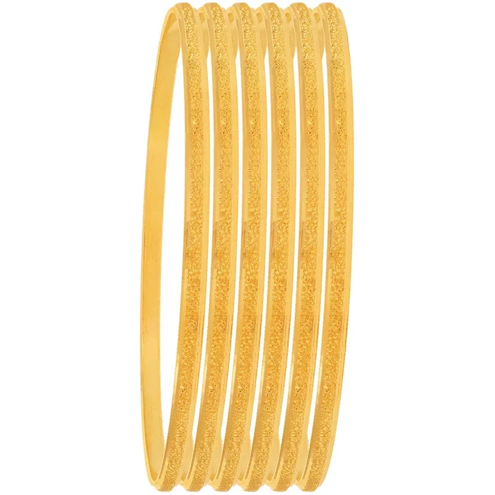 2.9 Size Set Of 6pcs Bangles in 22K Gold