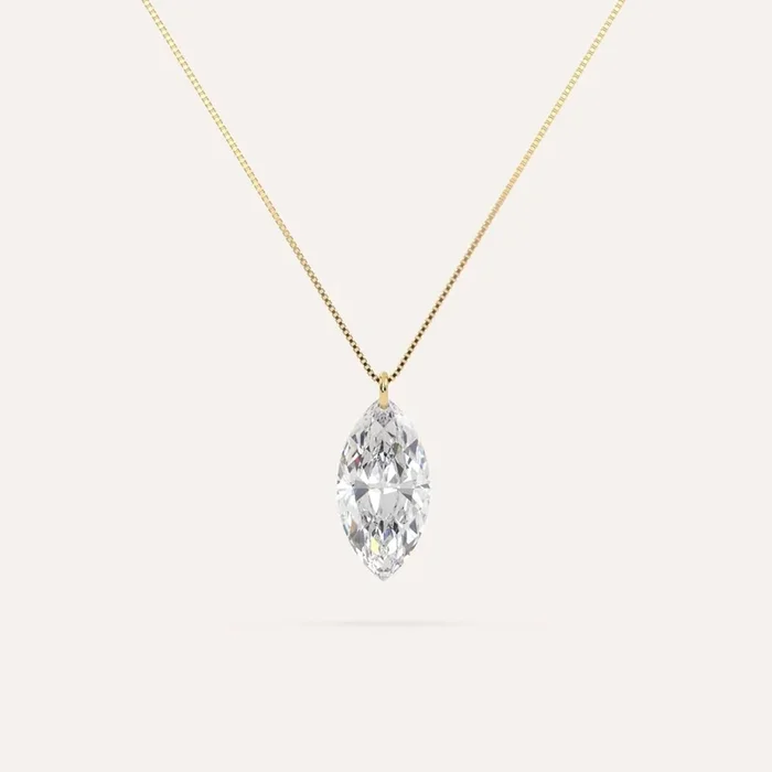 2 carat Floating Marquise Diamond Necklace