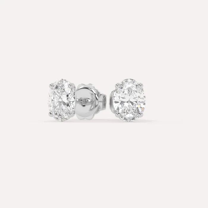 2 carat Oval Diamond Stud Earrings
