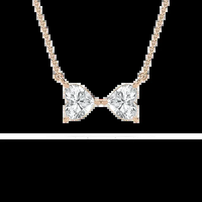 2 ctw Heart Lab Grown Diamond Bowtie Pendant – 18 Inches