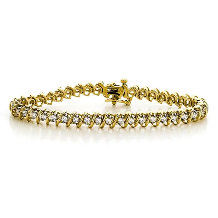 2 CTW Natural Diamond 7-inch Tennis Bracelet in 10KT Yellow Gold