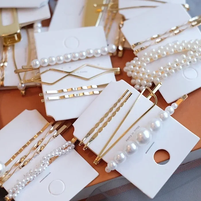 2019 New Women Barrettes Set Korean Simulated Pearl Gold Hair Clip Hairgrips Hair Accessories Girls Jewelry Fashion Hair Pins