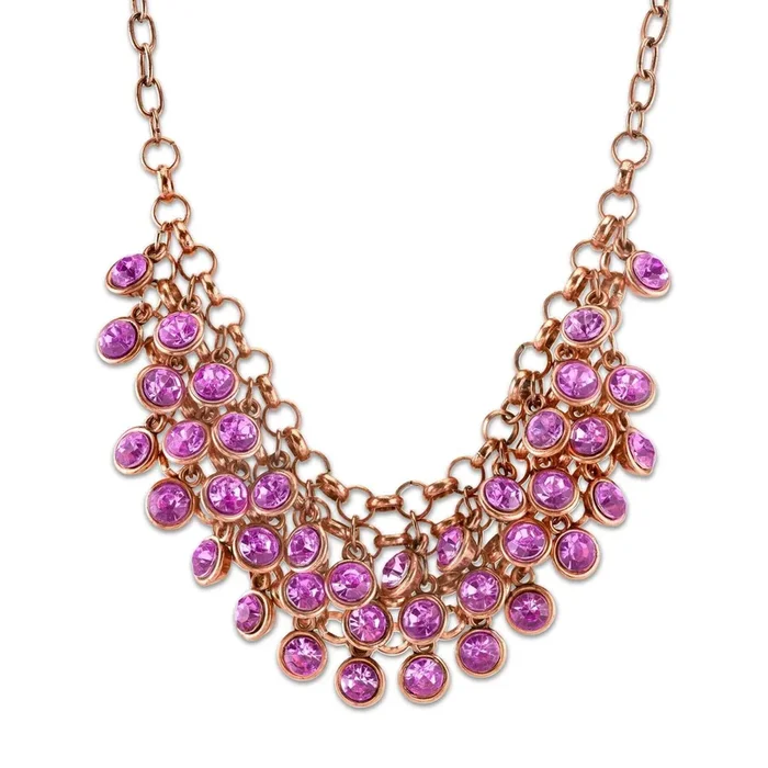 2028 Jewelry Round Multi Stone Cluster Bib Necklace 16″ + 3″ Extender