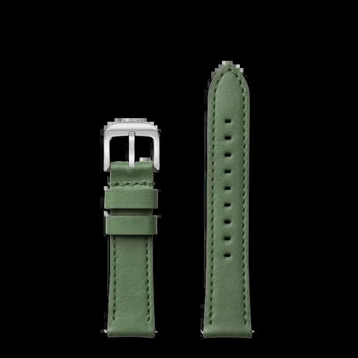 20mm Green Leather Watch Strap – Green