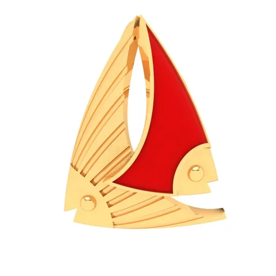 22k Gold Charming Pendant With Twin Fish Design From Online Exclusive Of Pc Chandra Jewellers