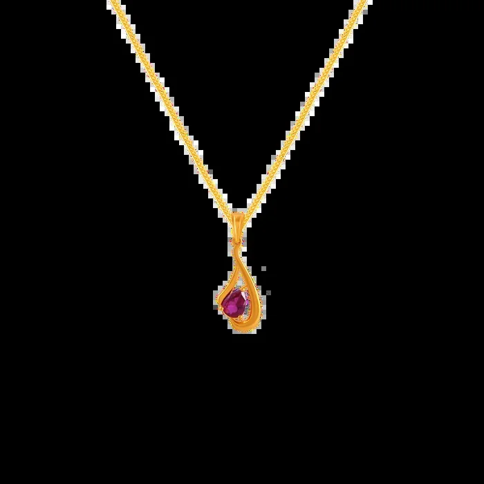 22k Stunning Gold Pendant Design With Stone