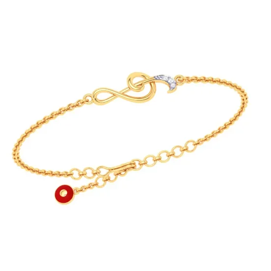 22KT Musical Note With Evil Eye Gold Bracelet From Goldlites Collection