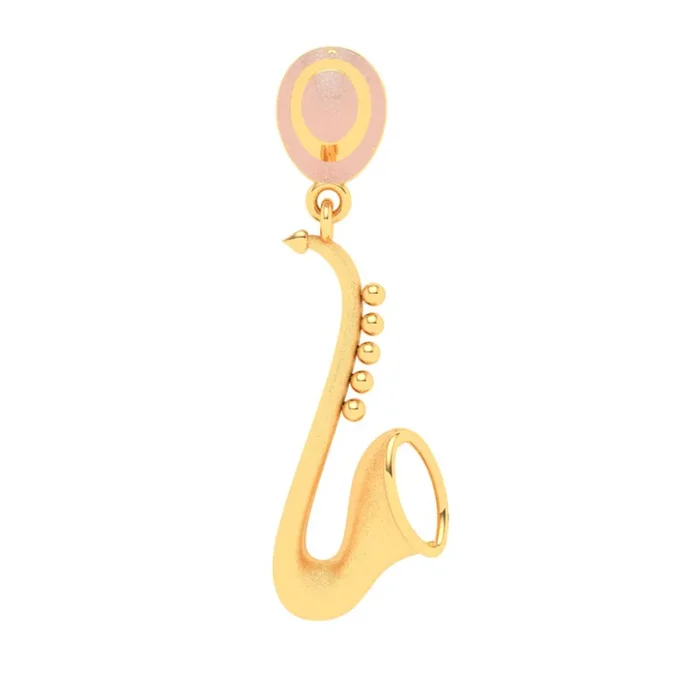 22KT Trumpet Shaped Gold Pendant From Goldlites Collection
