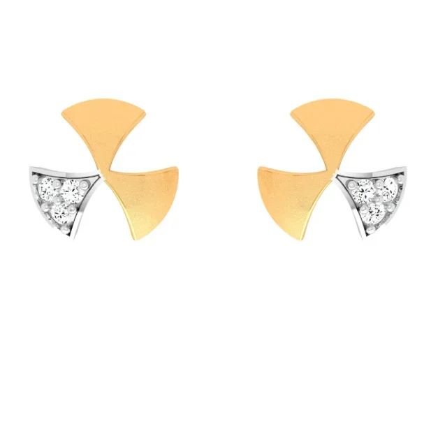 22KT Windmill Themed Gold Earring Design For Festivities Ahead
