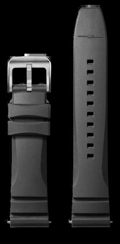 22mm Black Expandable Dive Rubber Watch Strap – Black
