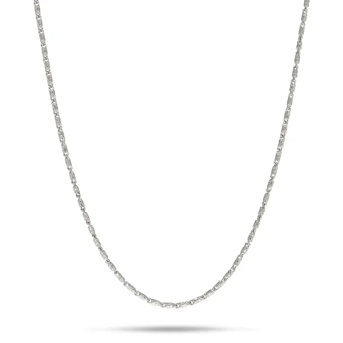 24″ Adjustable 0.9mm Raso Chain in White Gold