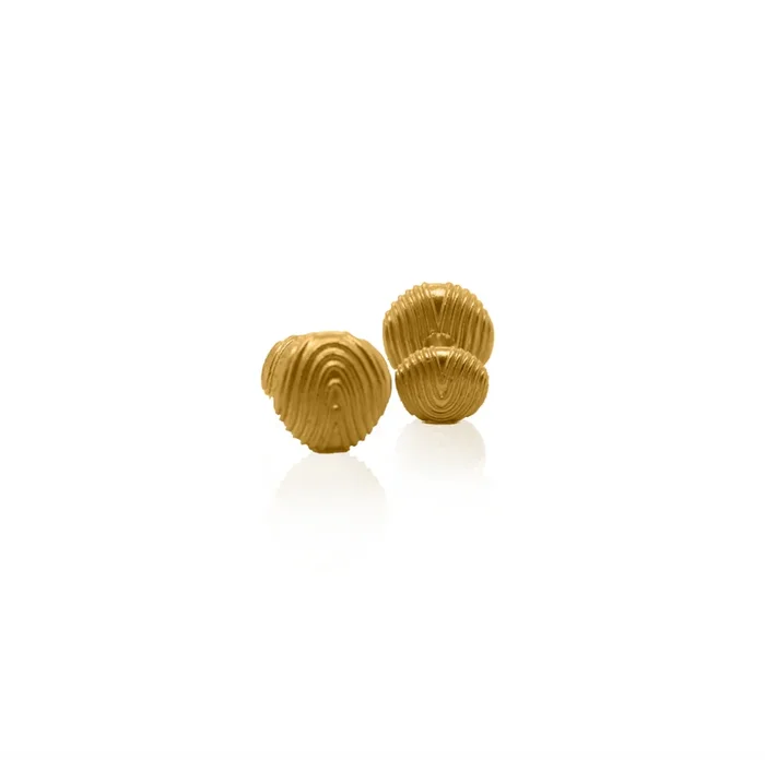 24Kt Gold Grooved Orb Cufflinks