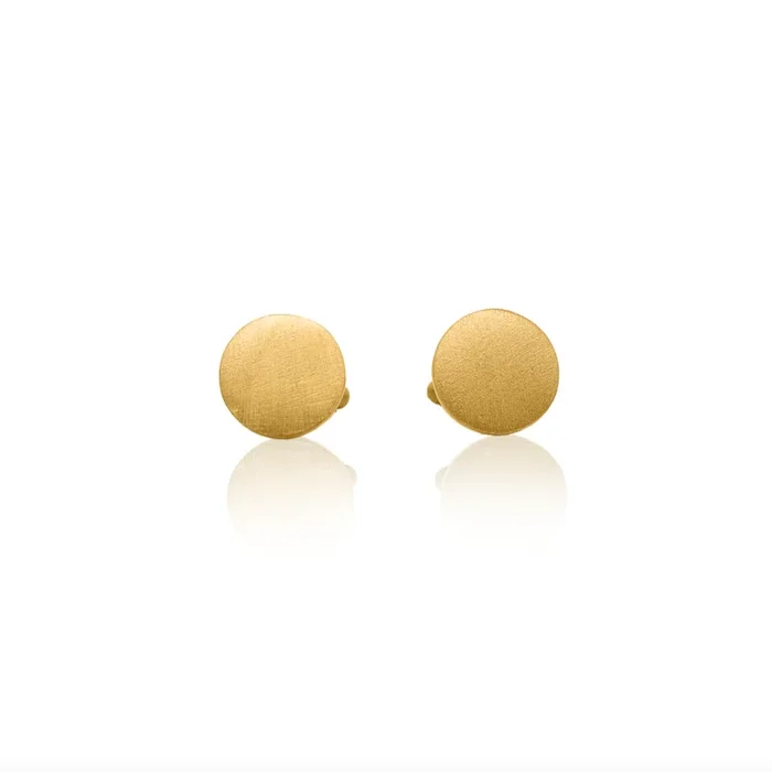 24Kt Gold Textured Disc Cufflinks