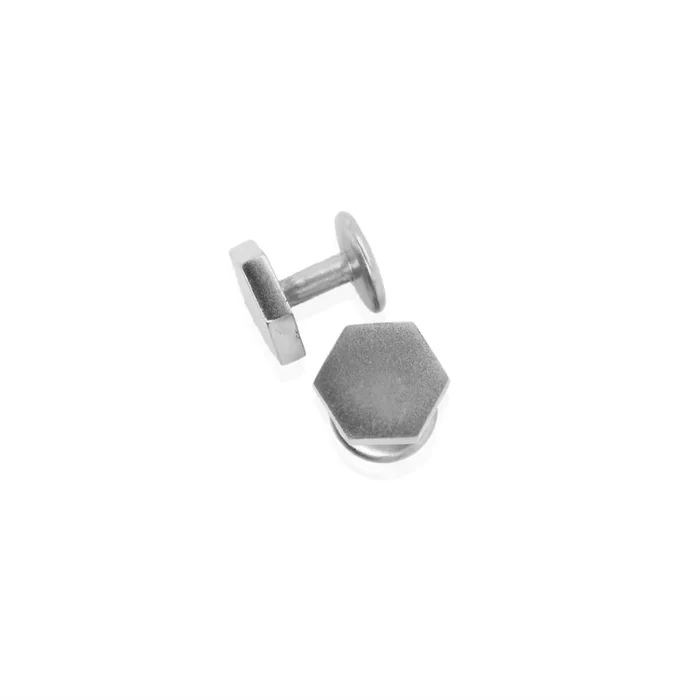 24Kt Platinum Modern Hexagon Cufflinks