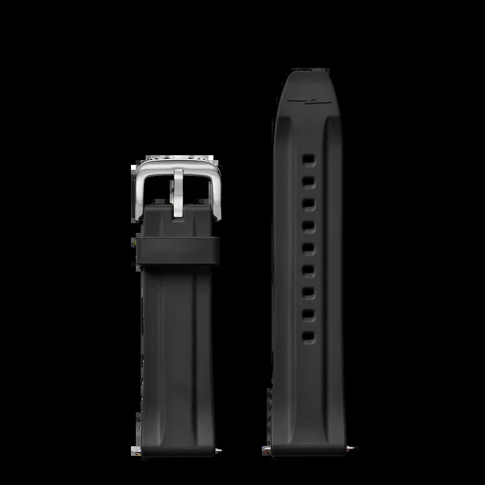 24mm Black Rubber Watch Strap – Black